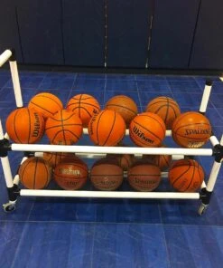 Hot Sale ✔️ Power Dribble 20 Ball Cart Rack w/ Built-In Pump 🎉