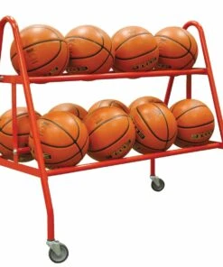 Wholesale ❤️ Jaypro 12 Ball Heavy Duty ✔️ Basketball Ball Cart, BBC-12 Red ❤️